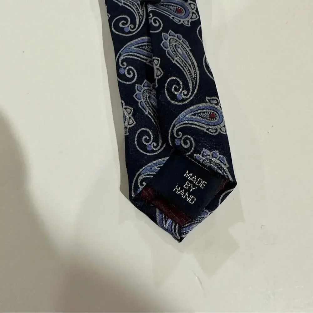 Polo Ralph Lauren for Neiman Marcus Silk‎ Navy Blue Paisley Print Tie
